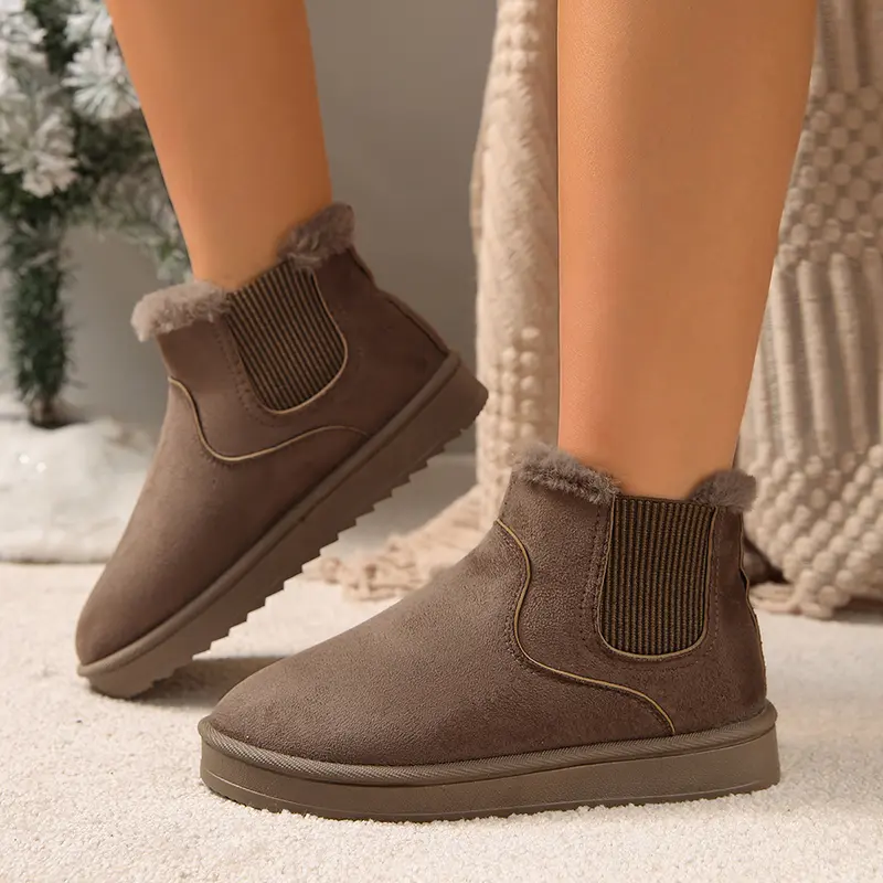 Thicken Plush Cotton Padded Ankle Boots Women Winter Warm Thick Sole Platform Snow Boots Plus Size Comfort Non Slip Cotton Shoes