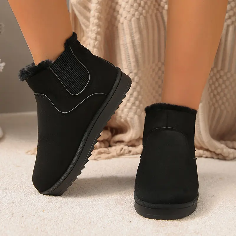Thicken Plush Cotton Padded Ankle Boots Women Winter Warm Thick Sole Platform Snow Boots Plus Size Comfort Non Slip Cotton Shoes