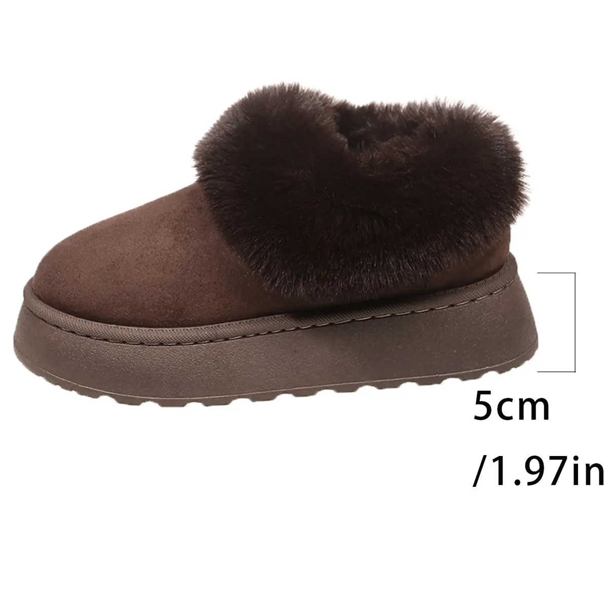 Faux Fur Chunky Platform Snow Boots Women 2025 Winter Thick Bottom Cotton Boots Woman Non Slip Thicken Plush Ankle Botas Mujer