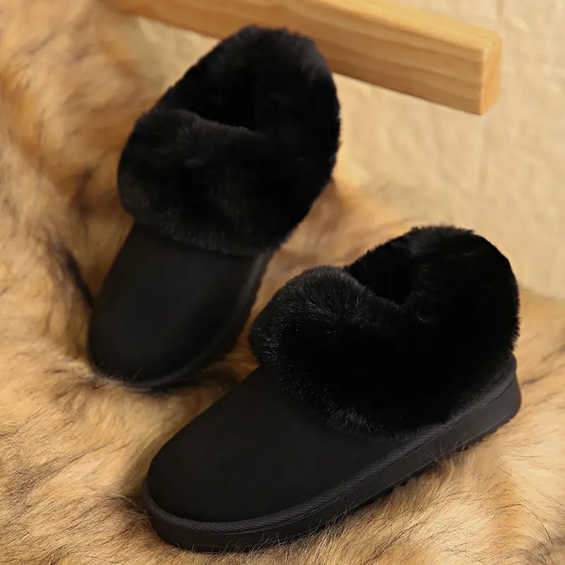 Women's Warm Comfort Faux Fur Ankle Boots Winter Thicken Plush Cotton Padded Snow Boots Thick Sole Non Slip Platform Casual Shoe