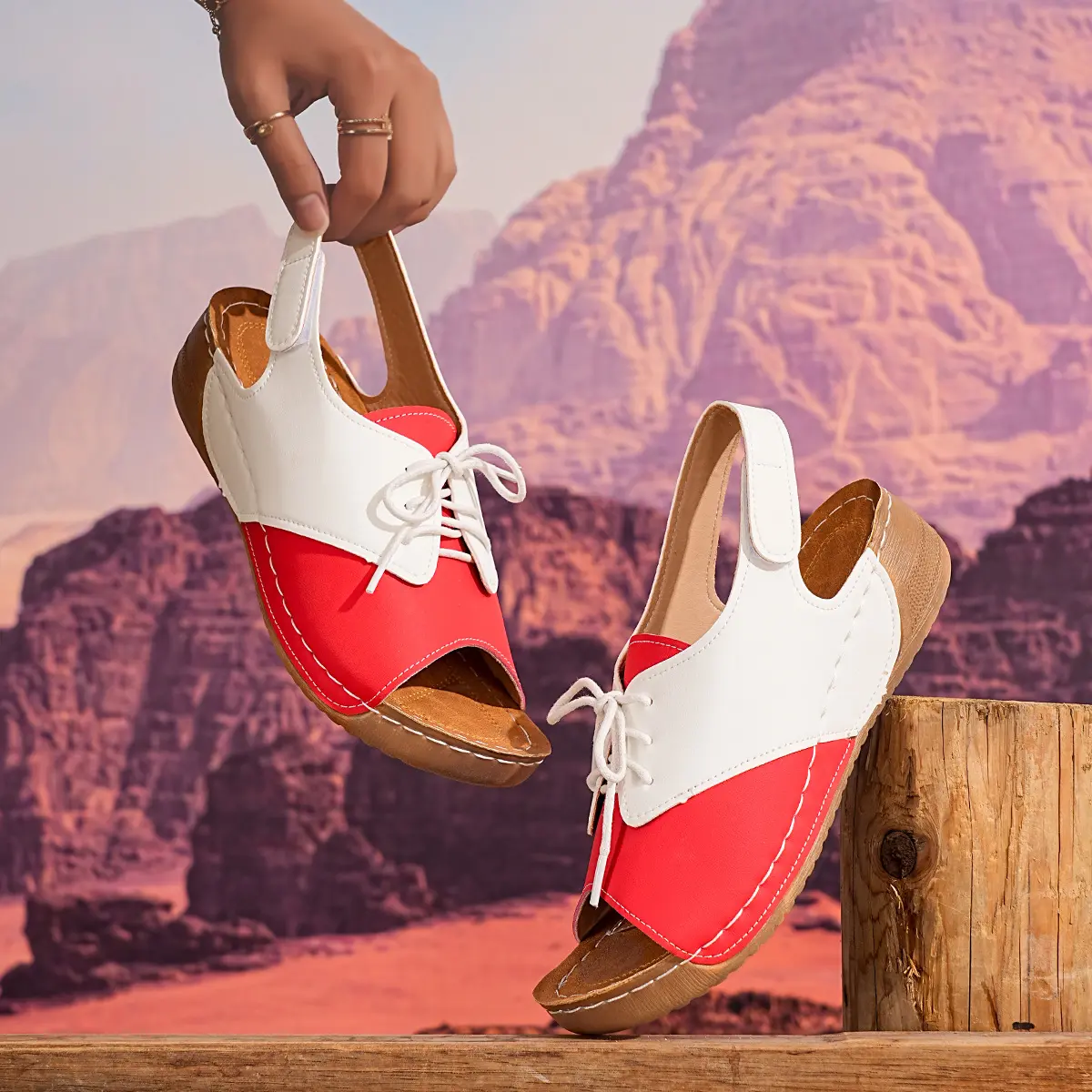 Women's Mix Color Wedge Sandals 2025 Summer Lightweight Platform Sandals Woman Plus Size 43 Non Slip Thick Bottom Beach Shoes