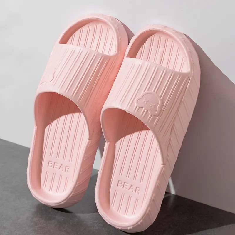 Lightweight Soft Sole Eva Cloud Slippers Women 2025 Summer Cute Bear Couple Home Slippers Indoor Non Slip Bathroom Slides Woman