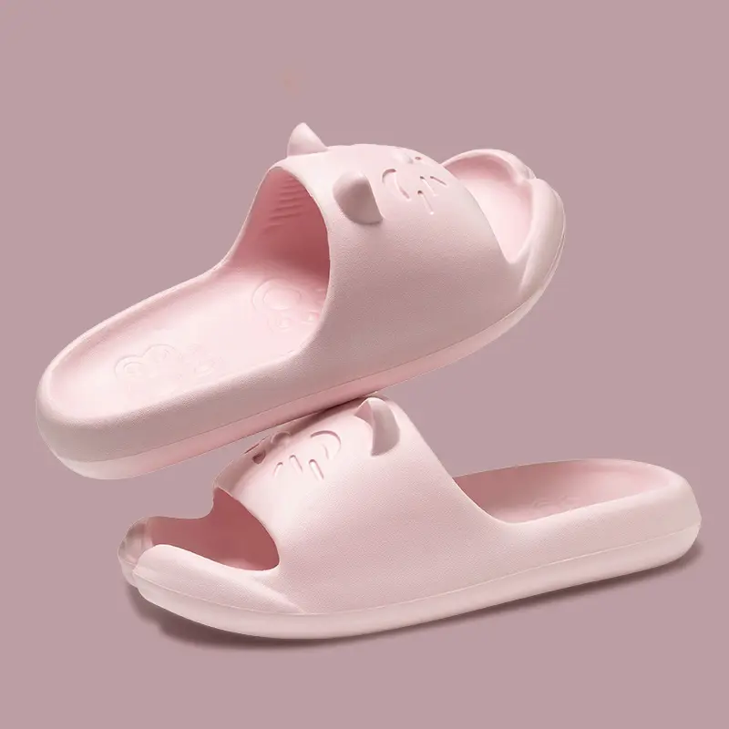 Women's Cute Cartoon Cat Eva Slippers Comfortable Soft Sole Indoor Home Slippers Woman Summer Lightweight Non Slip Outdoor Slide