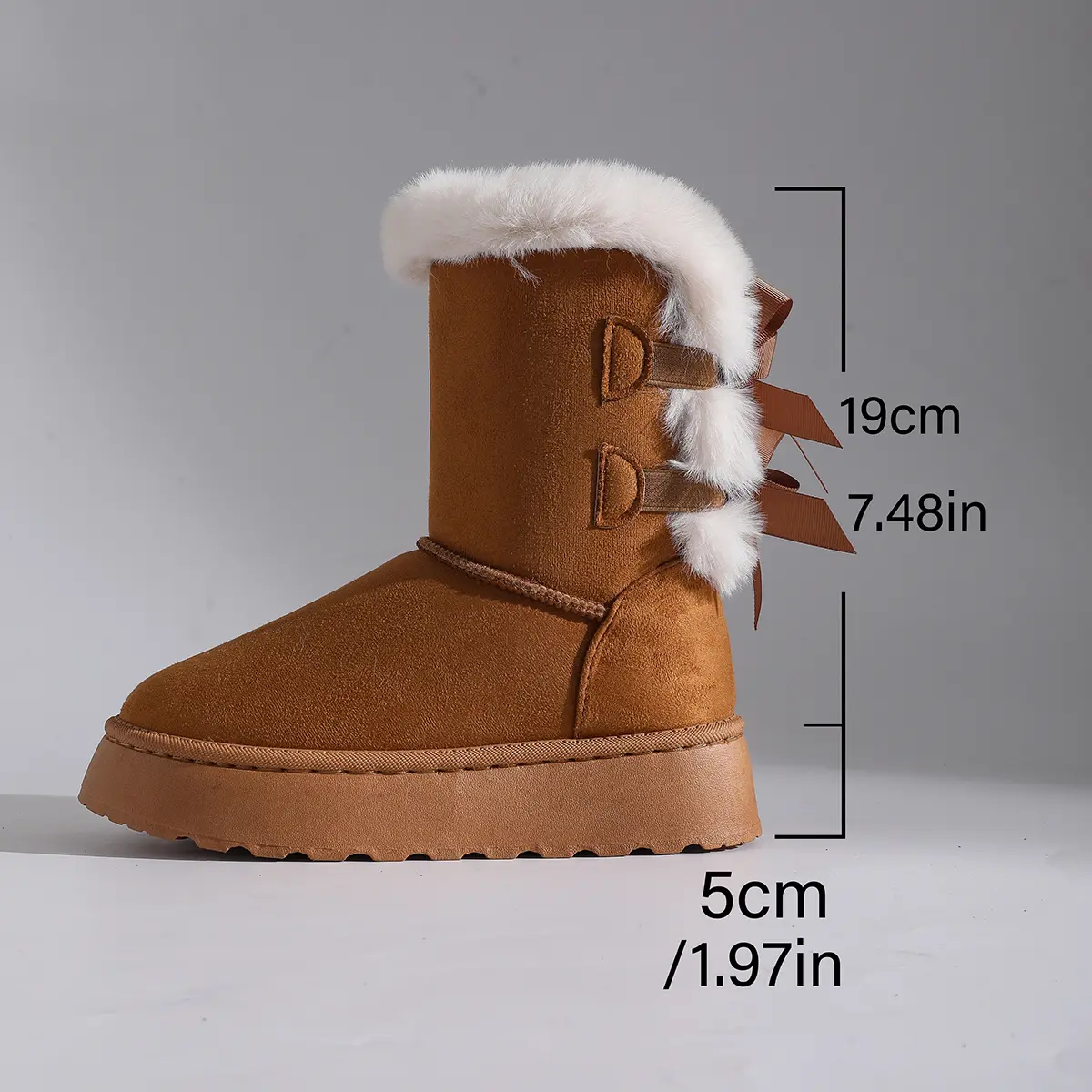 Women's Warm Thicken Plush Snow Boots 2025 Winter Bowtie Thick Platform Ankle Boots Woman Slip On Non Slip Cotton Padded Shoes
