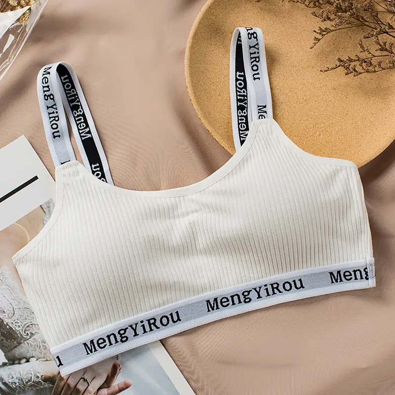 Sexy seamless bra women cotton bra casual letter bra detachable padded sling top fitness breathable bras without steel ring топ