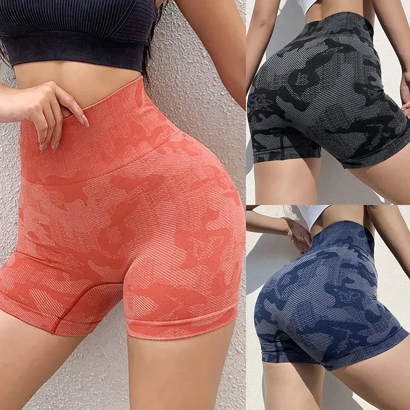 Camo Seamless Shorts Women Cycling shorts High Waist Yoga Short Fitness  Scrunch Butt Sports Shorts Gym Legging Sportswear