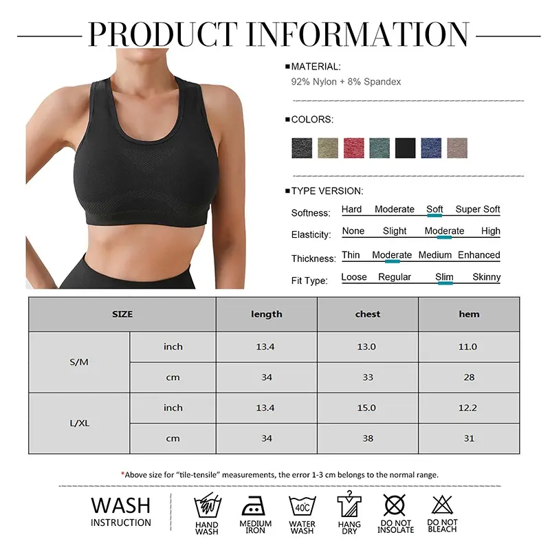 Push Up Sports Bras Top Women Fitness Vest Sports Top Seamless Underwear Shockproof Yoga Bra Quick Dry Brassiere Gym Sportswear