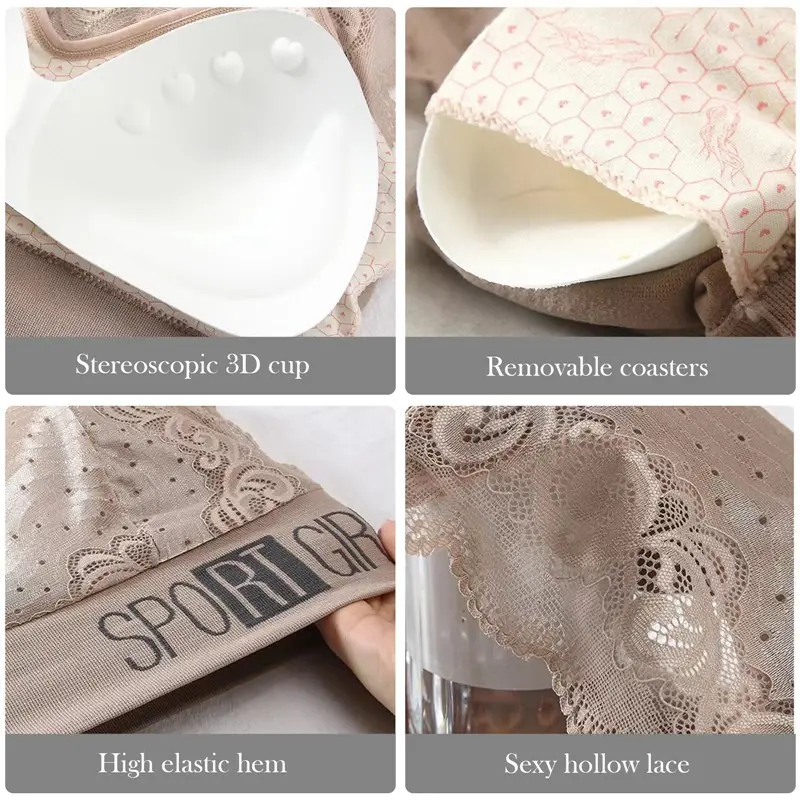 New Lace Seamless Large Size Women's Bra Comfortable Breathable Sports Beauty Back Vest Sleep Gathered Wrapped Chest Tube Top