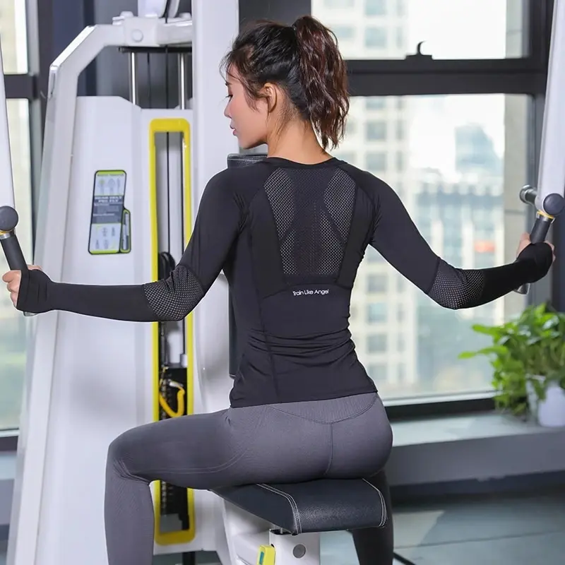 Women's Long Sleeve Top Yoga Shirts Running T-Shirt Workout Fitness Gym Sports Top Training Crop Top Solidcolor лонгслив женский
