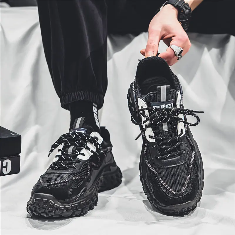 Men's Fashion Shoes in Summer Breathable Mesh Versatile for Sports Leisure Running Thick Soled Tires shoes Size 39-44