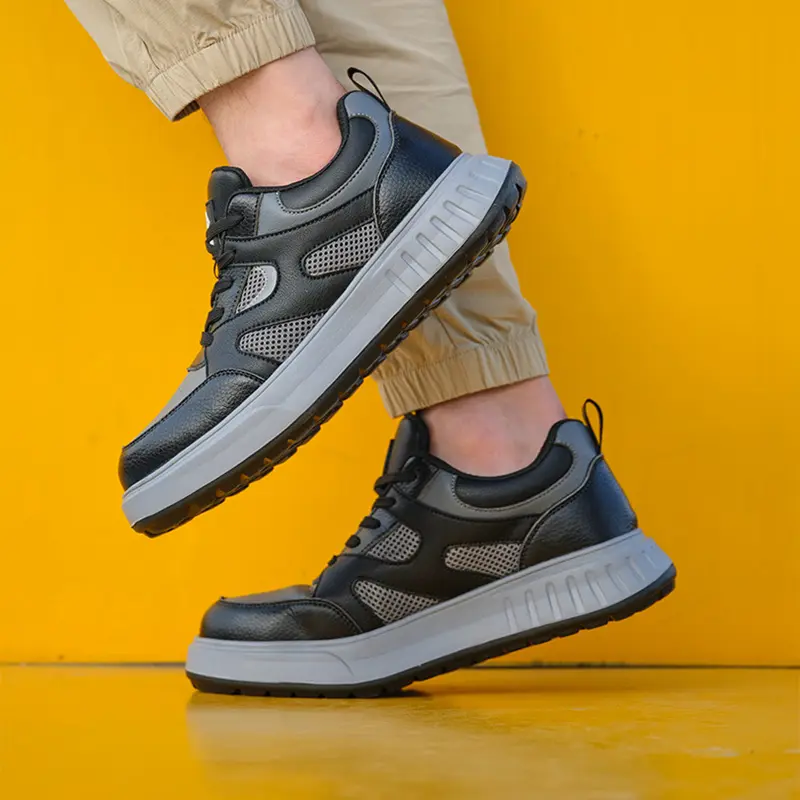 Trendy Work Protection Shoes Mens Anti Smash Anti Puncture Steel Toe Safety Protective Shoes Fashion Lightweight Skateboard Shoe