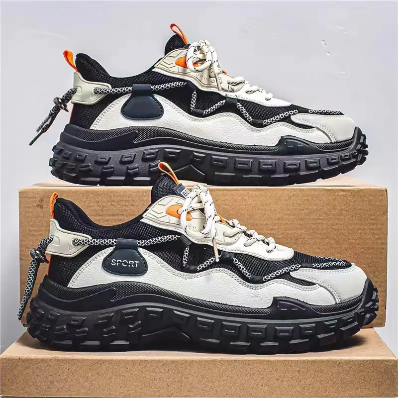 Men's Fashion Shoes in Summer Breathable Mesh Versatile for Sports Leisure Running Thick Soled Tires shoes Size 39-44
