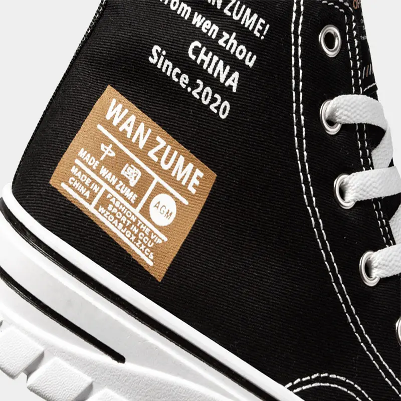 2024 Summer Men's High Top Canvas Shoes Men's Trendy Casual Shoes Hong Kong Style Fashion Board Shoes