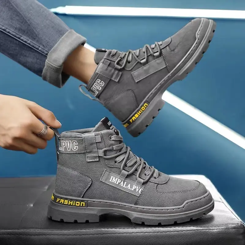 High Cut British Style Retro Work Boots for Men's Outdoor Waterproof Mountaineering Desert Combat Boots Size 39-44