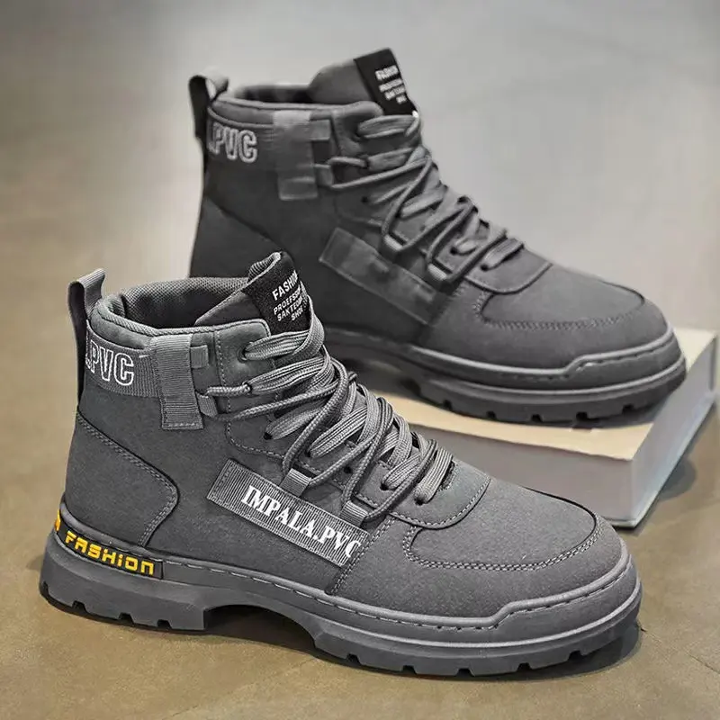 High Cut British Style Retro Work Boots for Men's Outdoor Waterproof Mountaineering Desert Combat Boots Size 39-44