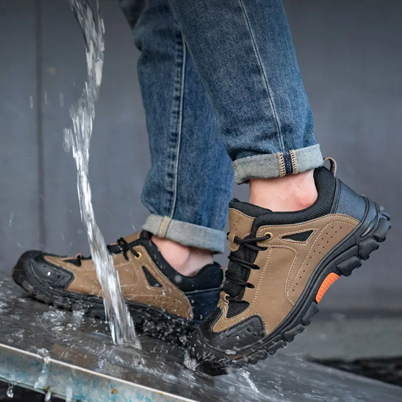 Anti Puncture Steel Head Safety Shoe Men Protective Shoes Classic Design Women Workshoes Low Cut Microfiber Leather Sportshoes