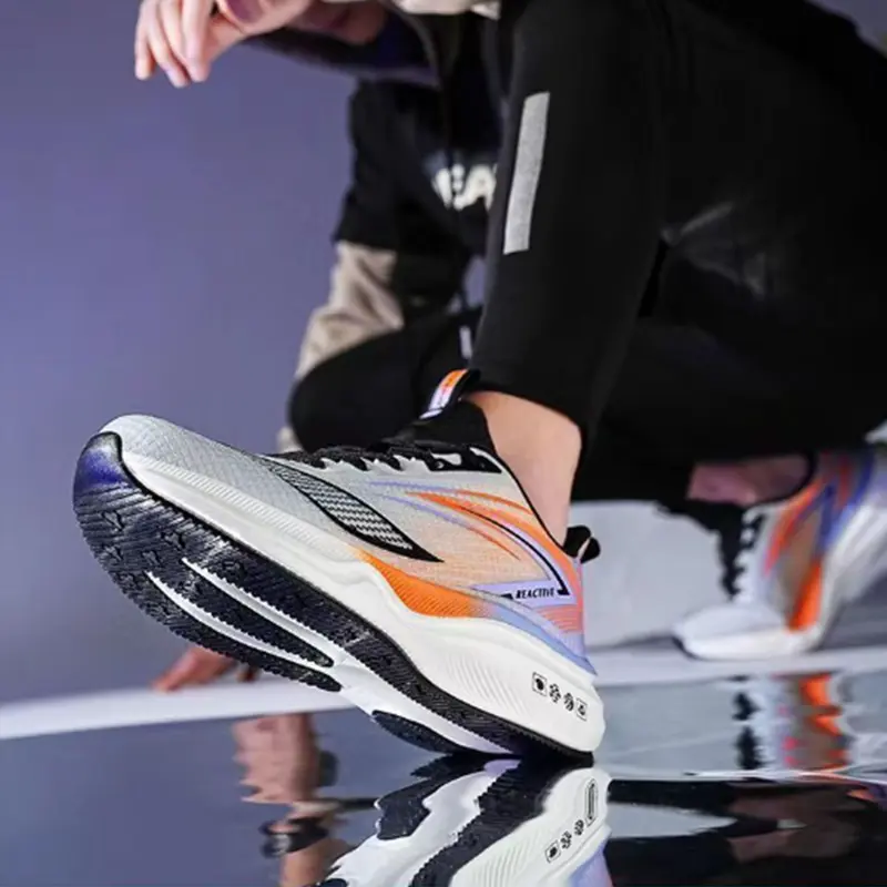 Color Block Spring Running Shoes Plastic Sole Shallow Mouth Sneakers Breathable Stripe Large Size Sportshoe Women's Leisure Shoe