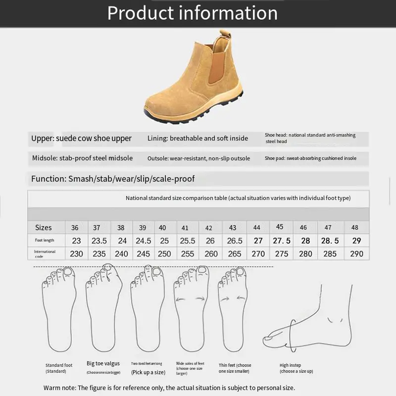Anti-scalding Steel Toe Shoes Cowhide Upper Soft Comfortable Work Shoes Men Anti-smashing Anti-piercing High-top Safety Shoes