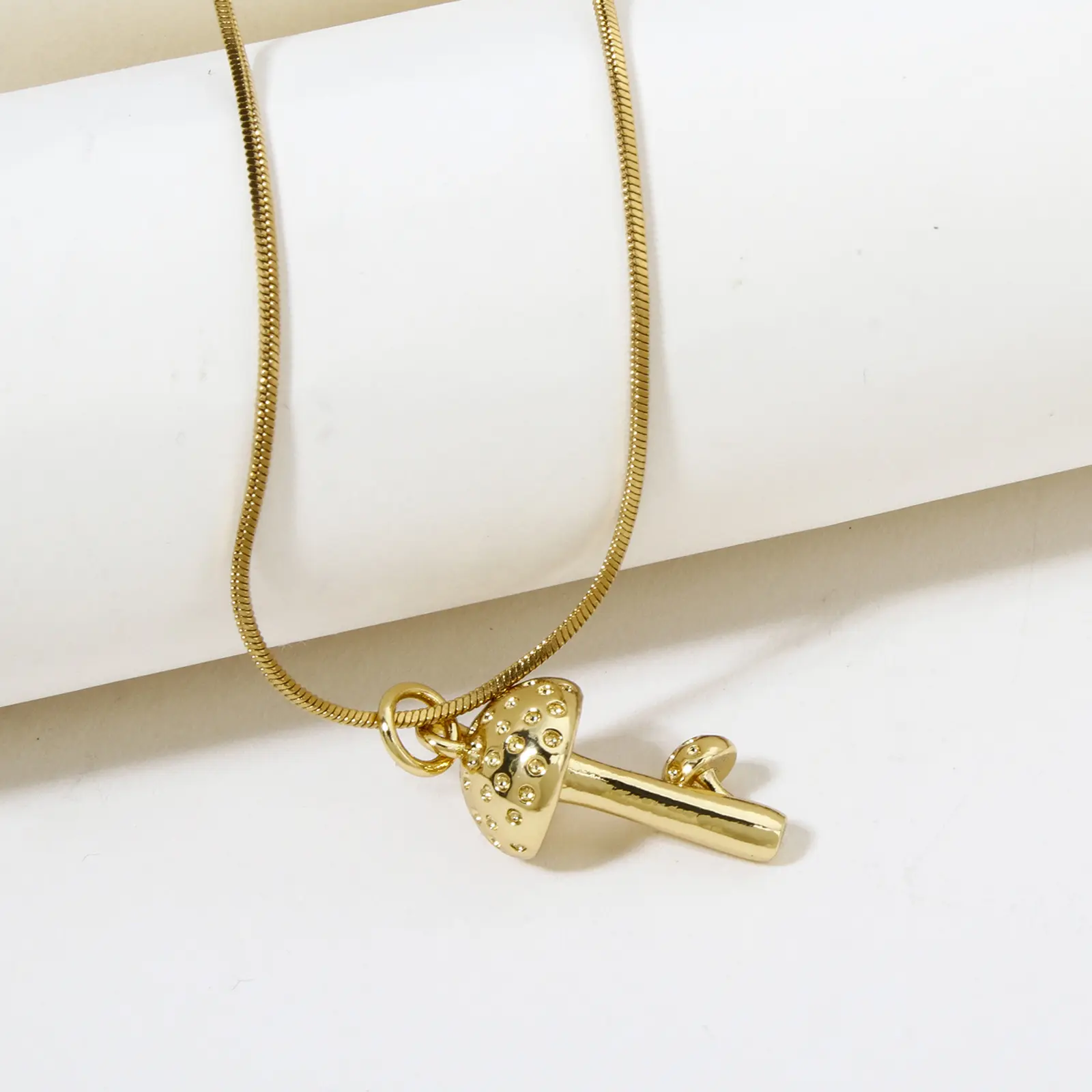 5 Piece Brass Charms 18K Real Gold Plated Mushroom 3D Pendants For DIY Necklace Bracelet Jewelry Making 23mm x 9.5mm