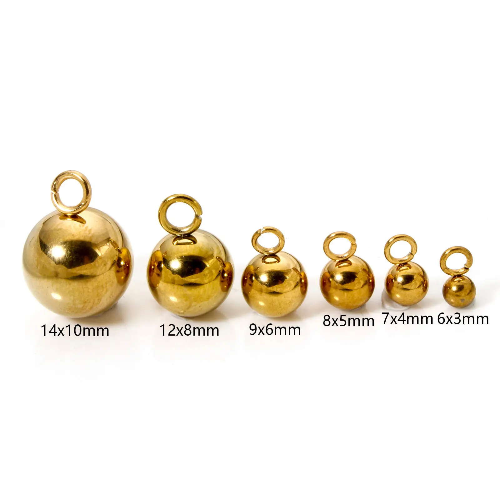 20Piece 304 Stainless Steel Solid Ball Shaped Charms Bead Pendants for DIY Necklaces Earrings Jewelry Making Findings Supplies