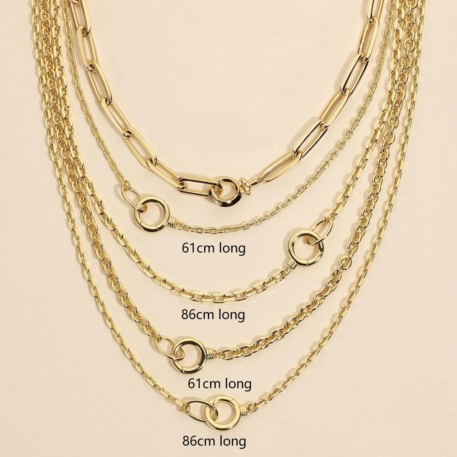 1 Piece 304 Stainless Steel Link Cable Chain Necklace For DIY Jewelry Making 18K Gold Plated For Women Men Fashion Jewelry Gifts