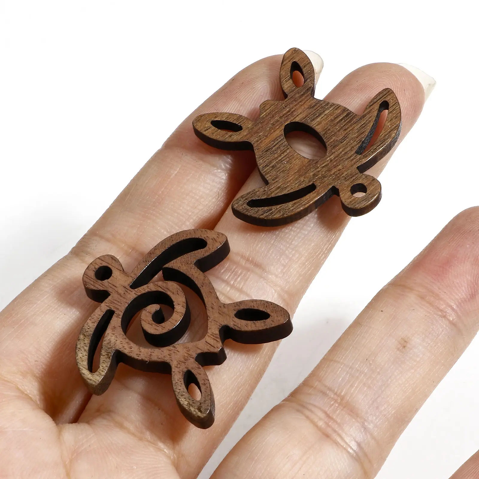 5 Pcs Brown Walnut Ocean Jewelry Pendants Turtle Fish Bones Dolphin Starfish Shape Charms For Earrings Necklace Diy Making