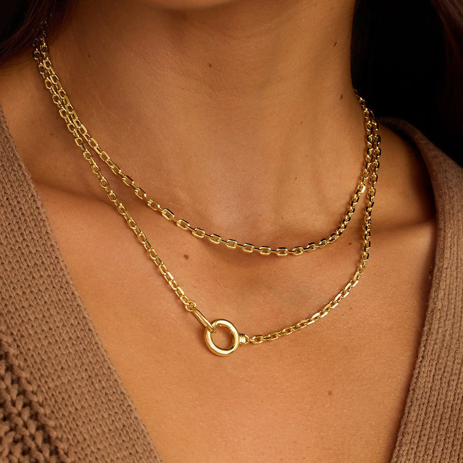 1 Piece 304 Stainless Steel Link Cable Chain Necklace For DIY Jewelry Making 18K Gold Plated For Women Men Fashion Jewelry Gifts