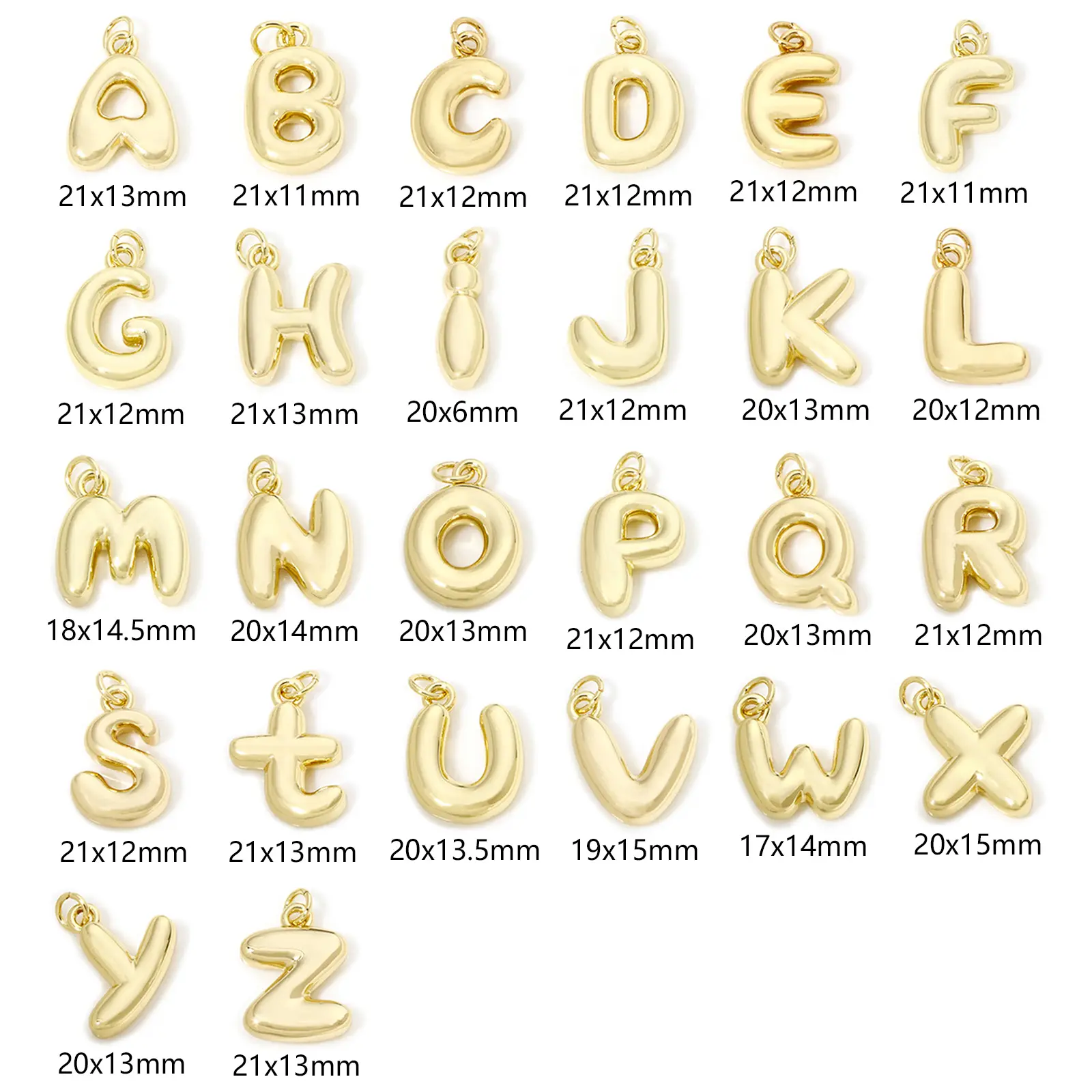 1Pcs English Letter Brass Charms 18K Real Gold Plated Capital Alphabet Initial A-Z Pendant Personalized Jewelry Making Finding