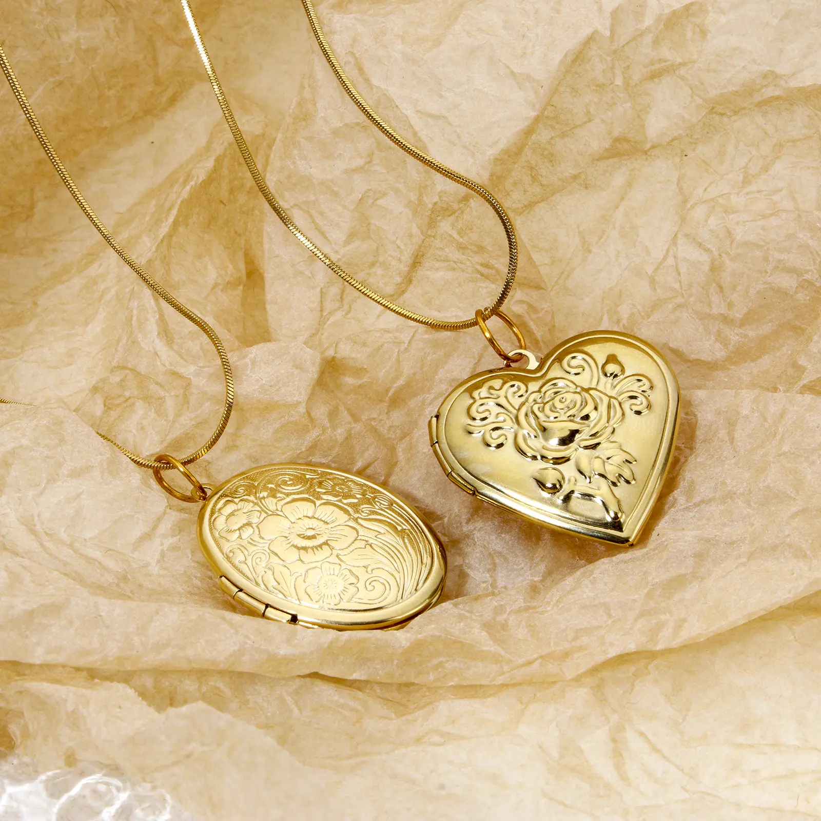 1 Piece 304 Stainless Steel Picture Photo Locket Frame Pendants 14K Real Gold Plated Heart Leaf Can Open Charms DIY Necklace