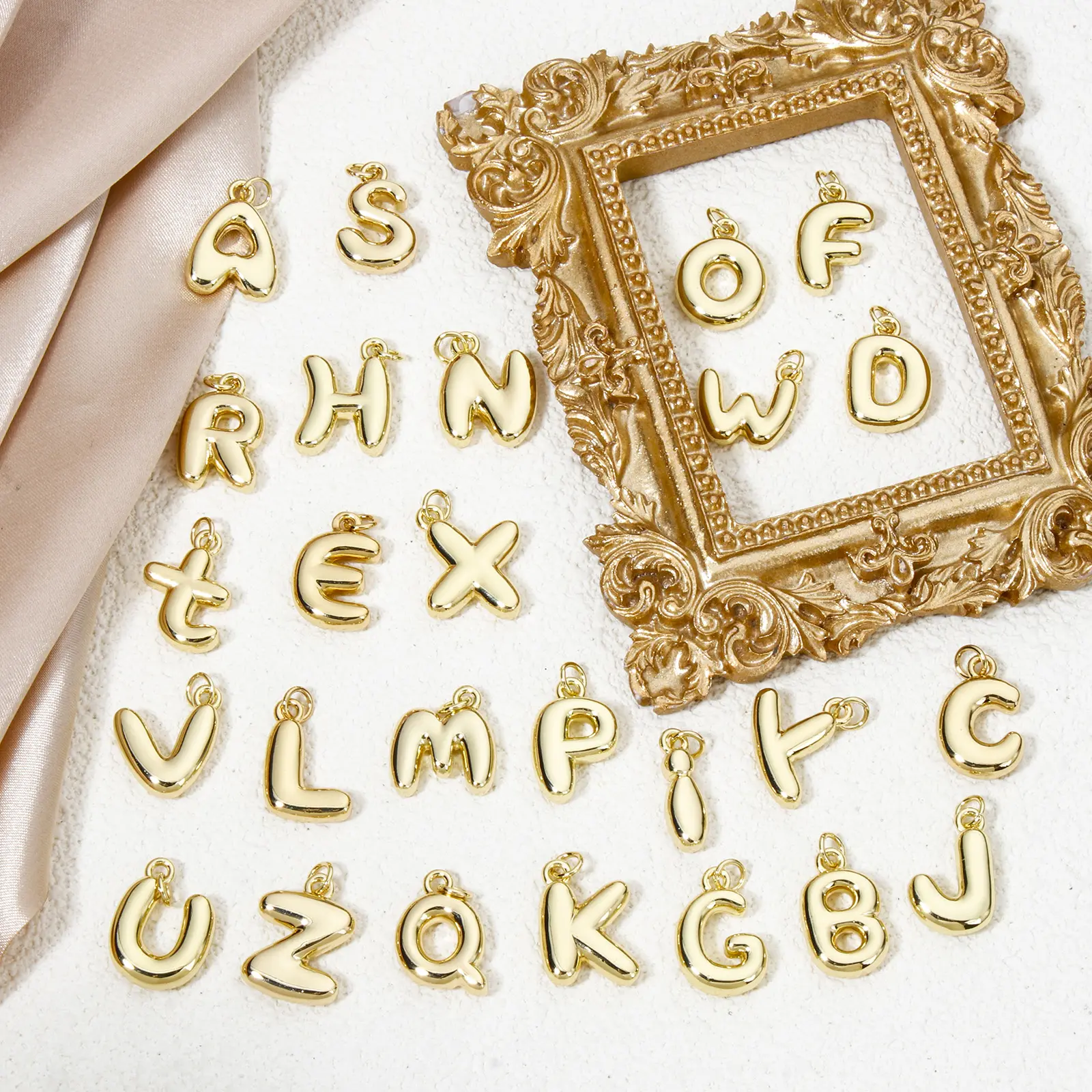 1Pcs English Letter Brass Charms 18K Real Gold Plated Capital Alphabet Initial A-Z Pendant Personalized Jewelry Making Finding