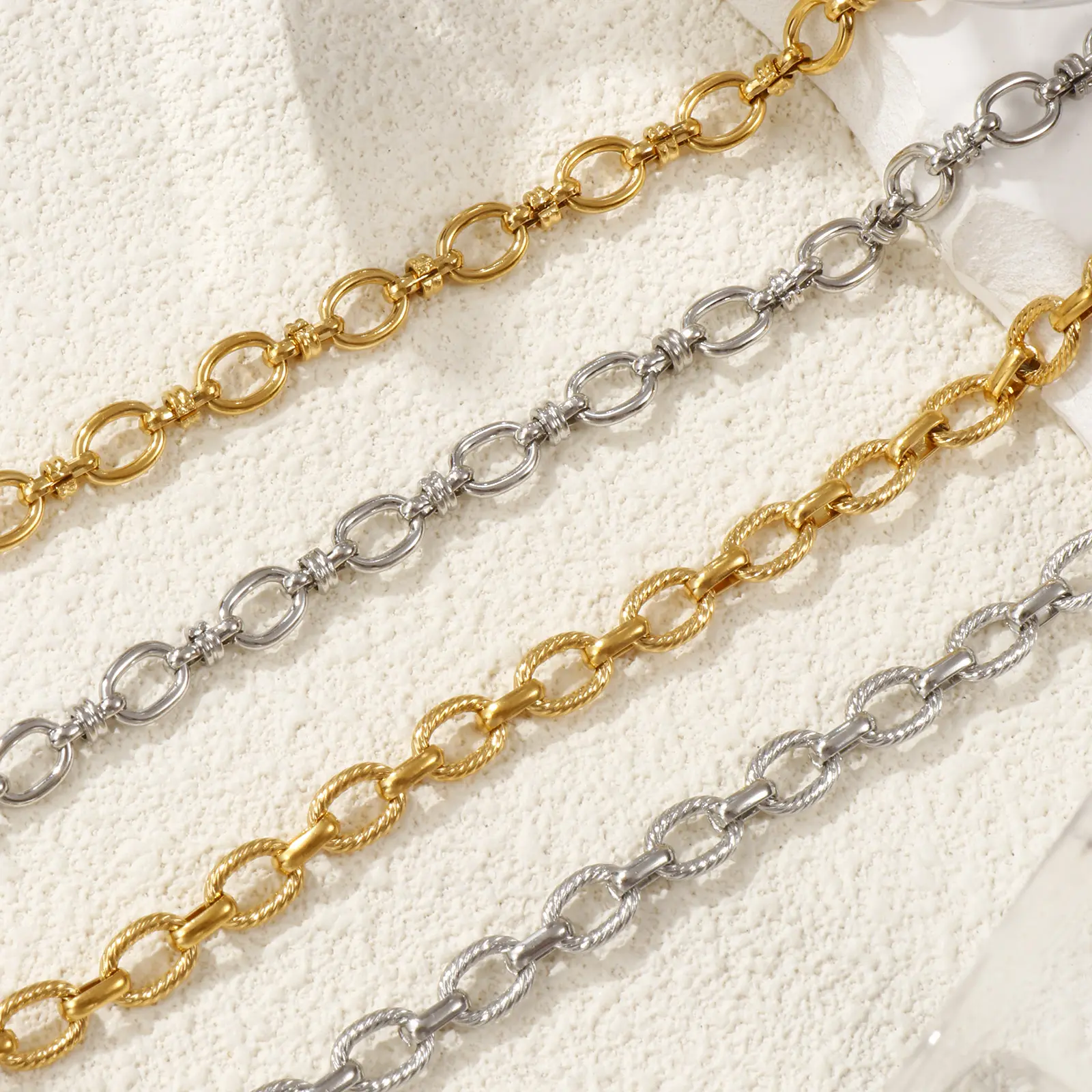 1 Piece Stylish 304 Stainless Steel Link Cable Chain Anklet  Beach Foot Leg Chain Unisex Daily Simplicity Gift 22cm(8.7") long