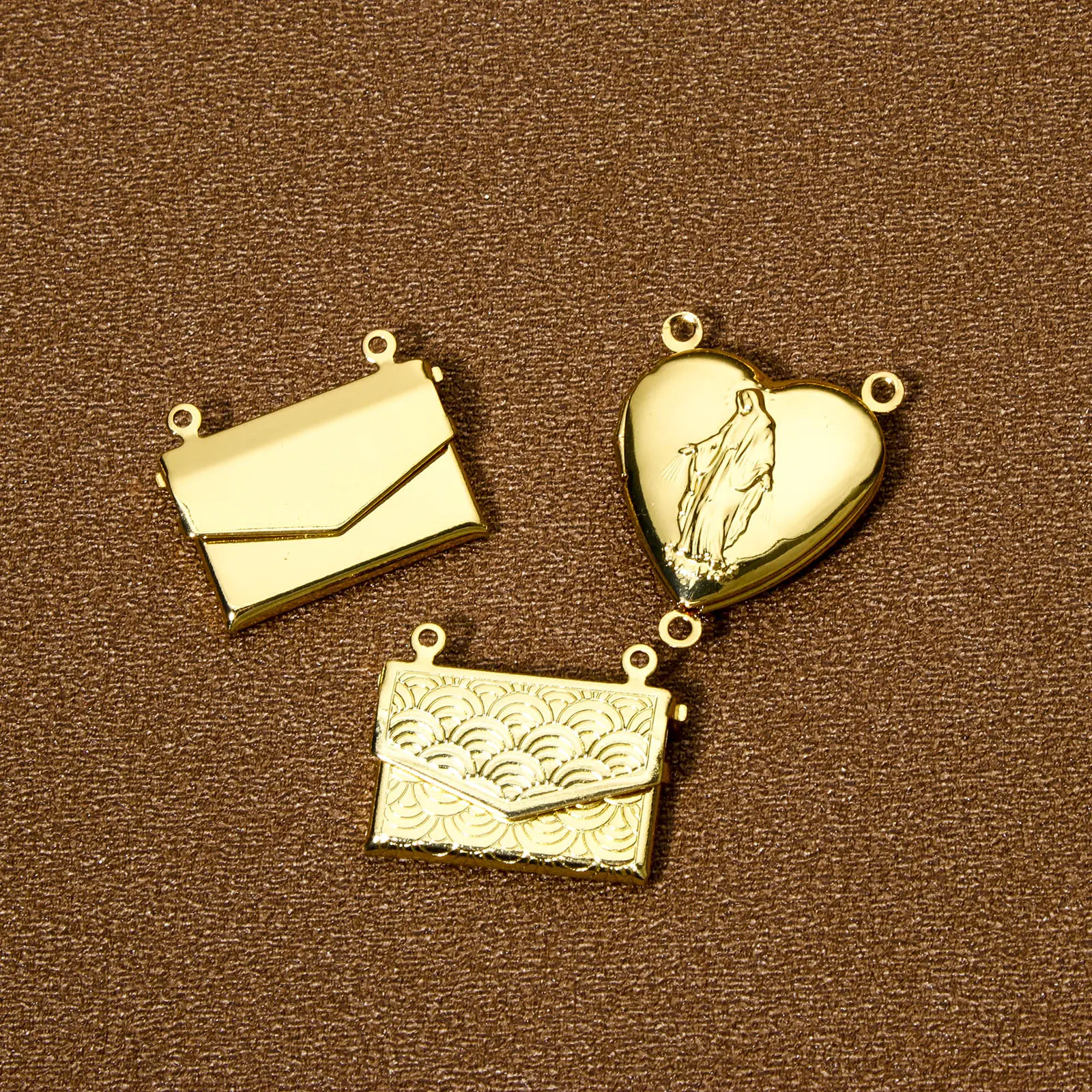 1 Piece Brass Charms 18K Real Gold Plated Can Open Photo Box Envelope Heart Pendants For DIY Necklace Jewelry Making Family Gift