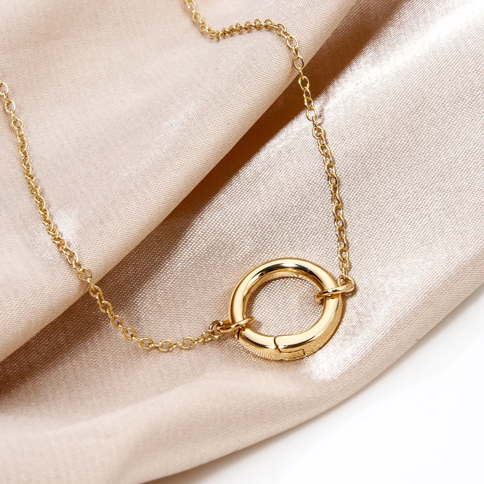 Fashion 304 Stainless Steel Necklace For DIY Jewelry Making Gold Plated With Spring Ring Clasp Necklace Gift, 1PC