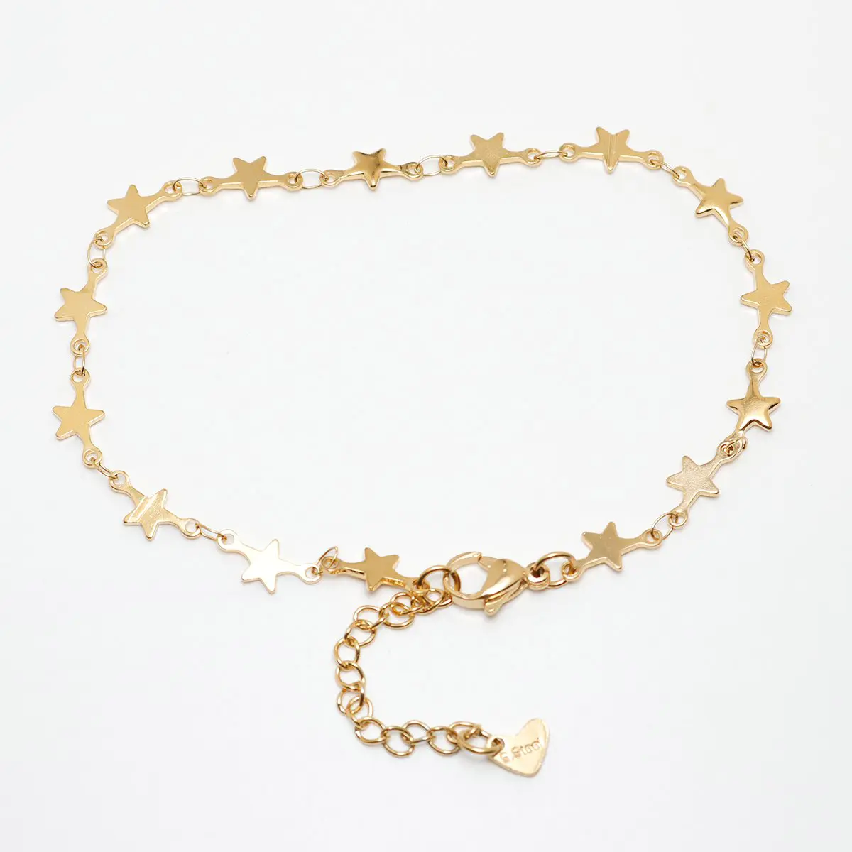 304 Stainless Steel Link Cable Chain Anklet Star Heart Cross Charms Anklet Bracelet On Foot Women Jewelry 22cm Long, 1 Piece