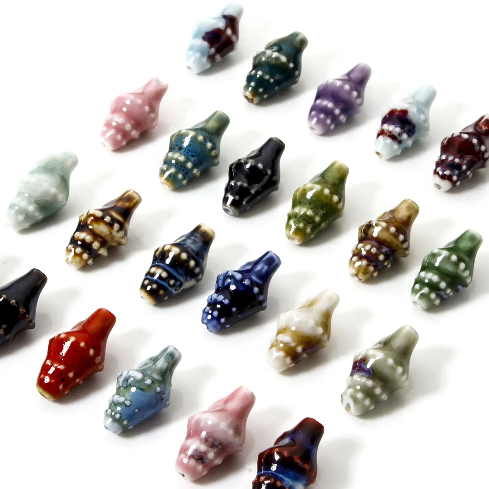 10 Piece Ceramic Ocean 3D Conch Style Jewelry Beads Sea Snail DIY For DIY Jewelry Earrings  Necklace Making About 20x 11mm