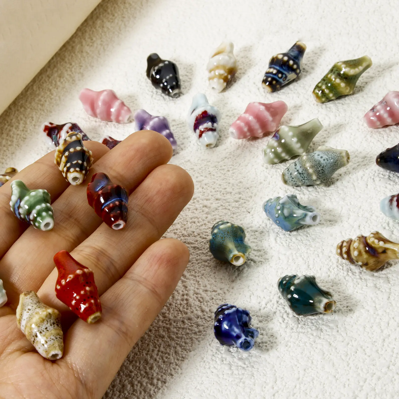 10 Piece Ceramic Ocean 3D Conch Style Jewelry Beads Sea Snail DIY For DIY Jewelry Earrings  Necklace Making About 20x 11mm