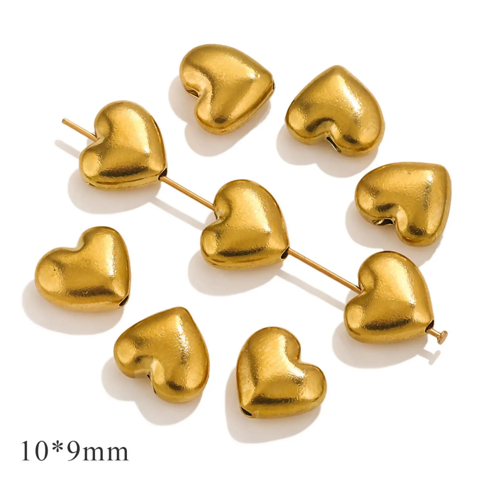 10 Pcs 304 Stainless Steel Valentine's Day Beads  Heart Loose Small Spacer Bead For DIY Braclet Jewelry Making Accessories