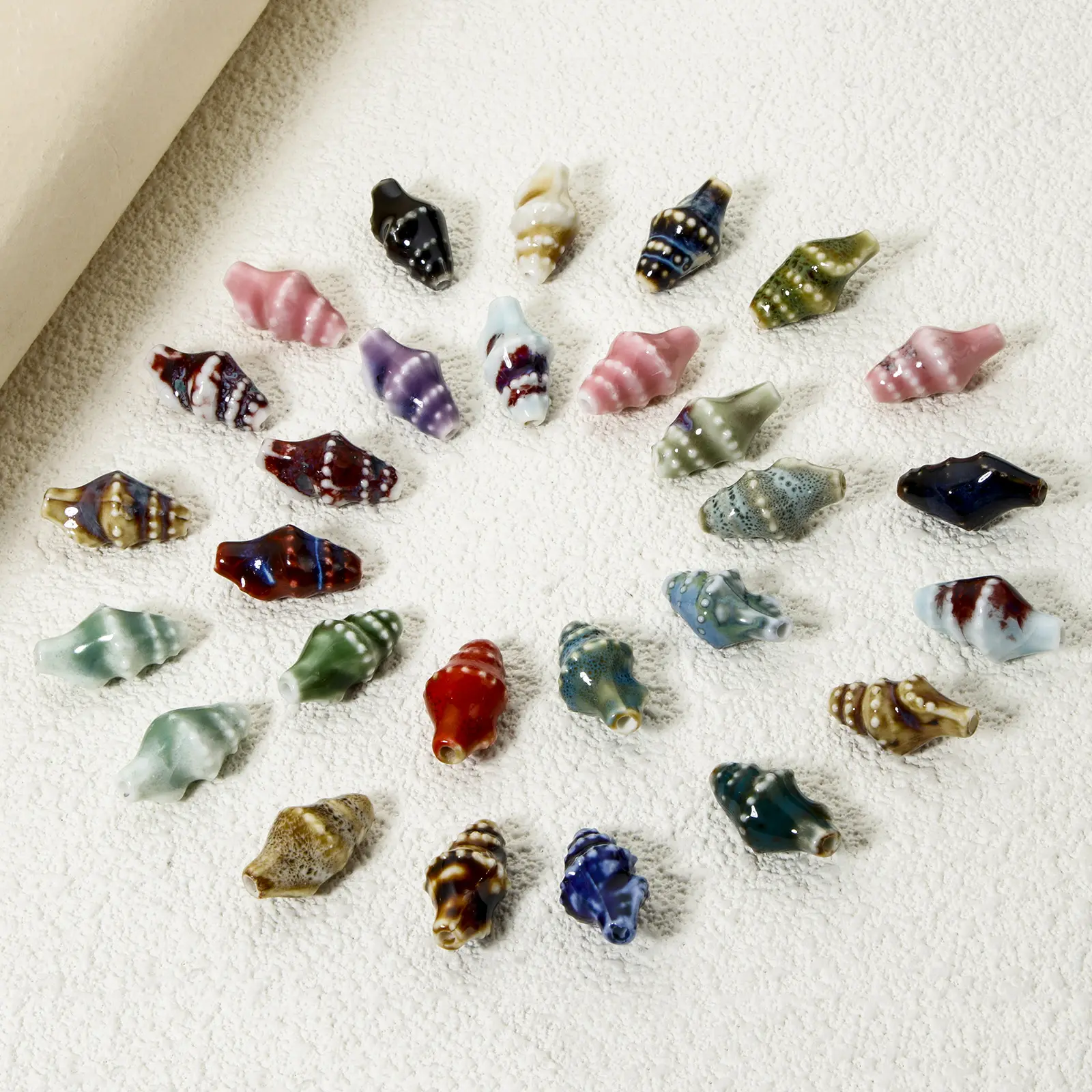 10 Piece Ceramic Ocean 3D Conch Style Jewelry Beads Sea Snail DIY For DIY Jewelry Earrings  Necklace Making About 20x 11mm