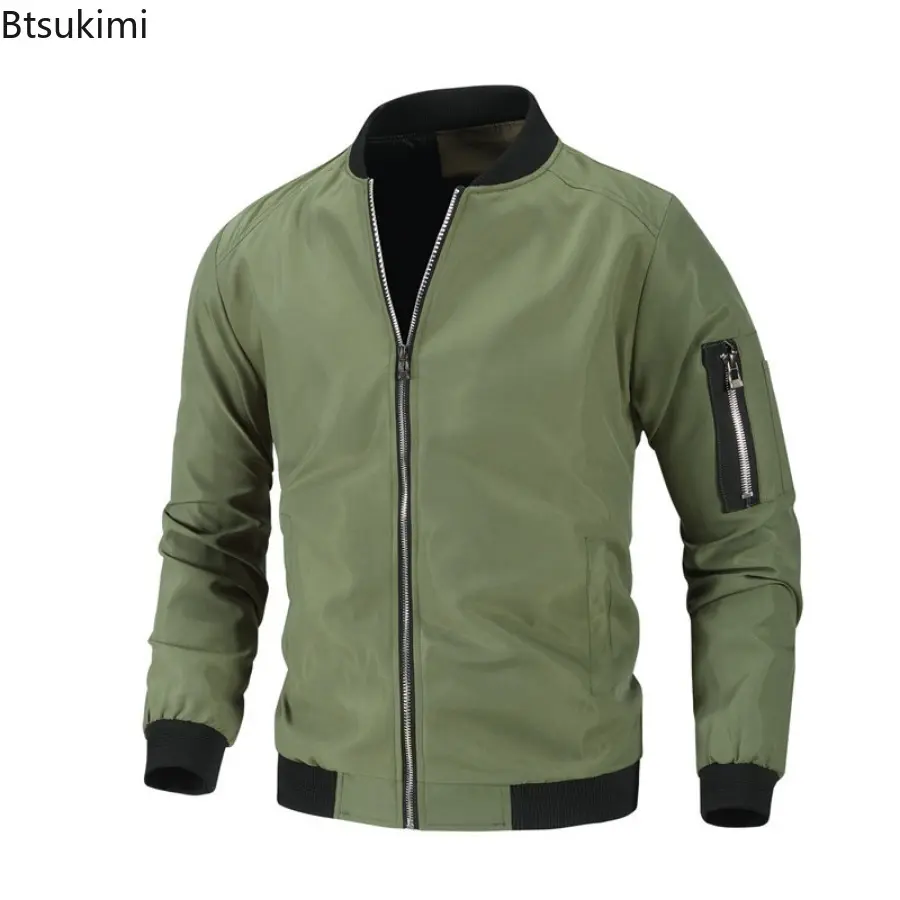 New 2025 Men's Bomer Jackets Trend Stand Collar Patchwork Outdoor Baseball Jacket Oversized Sportwear Coats Casual Tops for Men