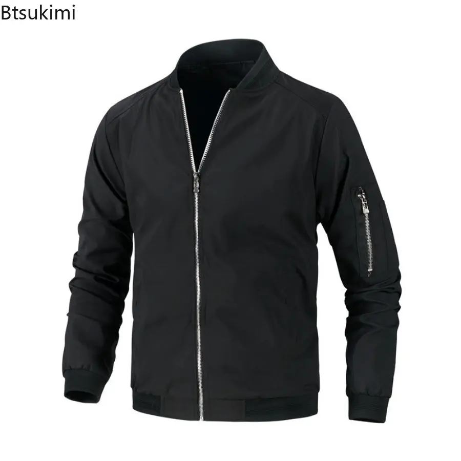 New 2025 Men's Bomer Jackets Trend Stand Collar Patchwork Outdoor Baseball Jacket Oversized Sportwear Coats Casual Tops for Men