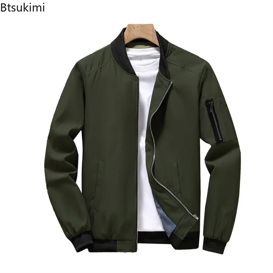 New 2025 Men's Bomer Jackets Trend Stand Collar Patchwork Outdoor Baseball Jacket Oversized Sportwear Coats Casual Tops for Men