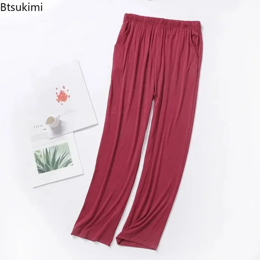 Hot Sale Men's Solid Casual Pajamas Pants Comfort Modal Cotton Sleep Bottoms Men Lounge Sleep Trousers Homewear Pyjama Homme