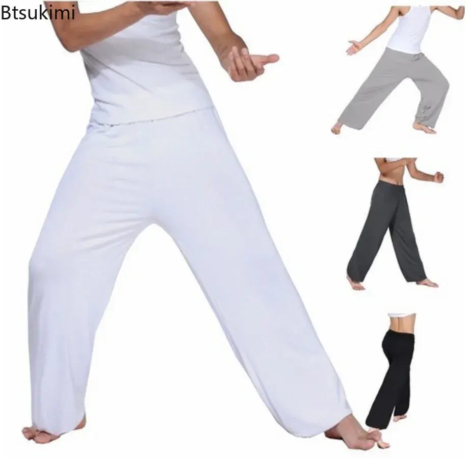 New 2025 Men's Solid Casual Pants Belly Dance Yoga Harem Pants Male Baggy Trousers Slacks Men Fashion Sweatpants Joggers Pants