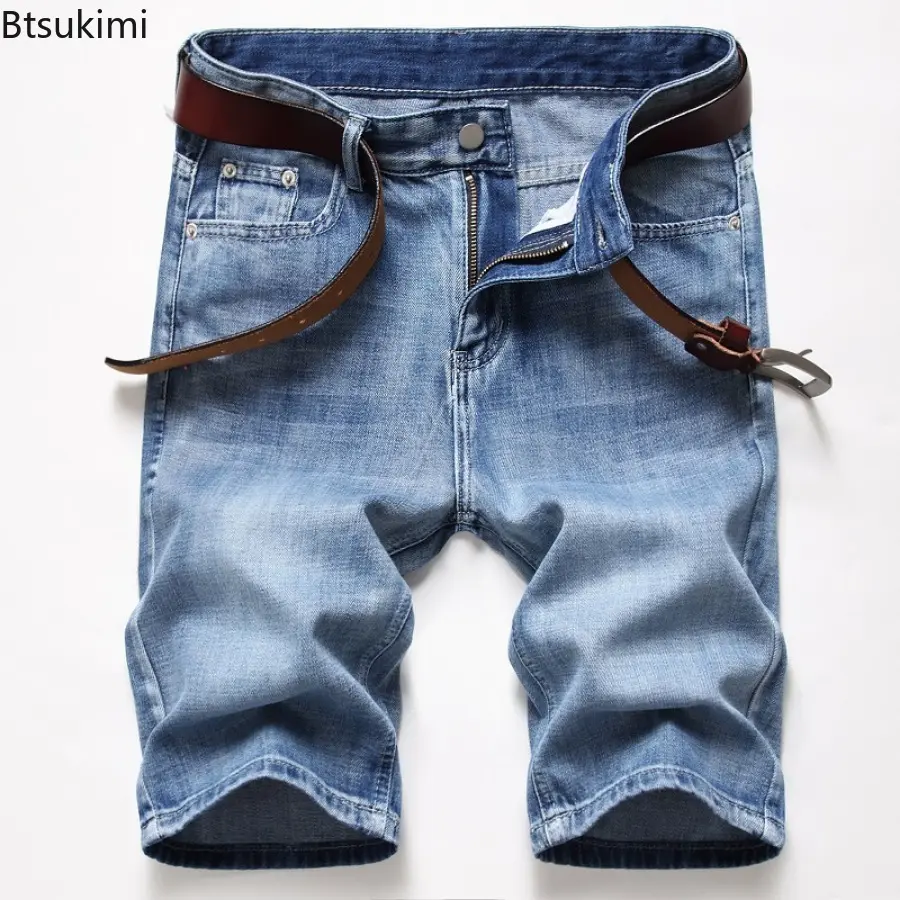 2025 New Men's Personalized Denim Shorts Fashion Retro Style Hole Casual Short Jeans Summer High Quality Straight Shorts for Men