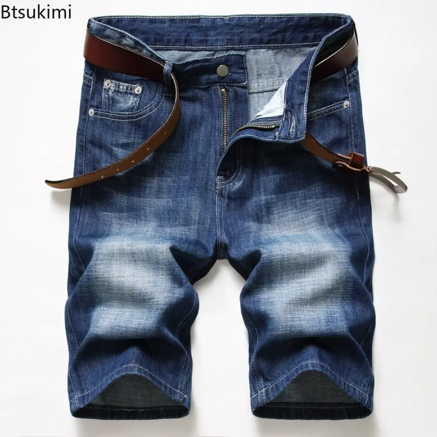 2025 New Men's Personalized Denim Shorts Fashion Retro Style Hole Casual Short Jeans Summer High Quality Straight Shorts for Men