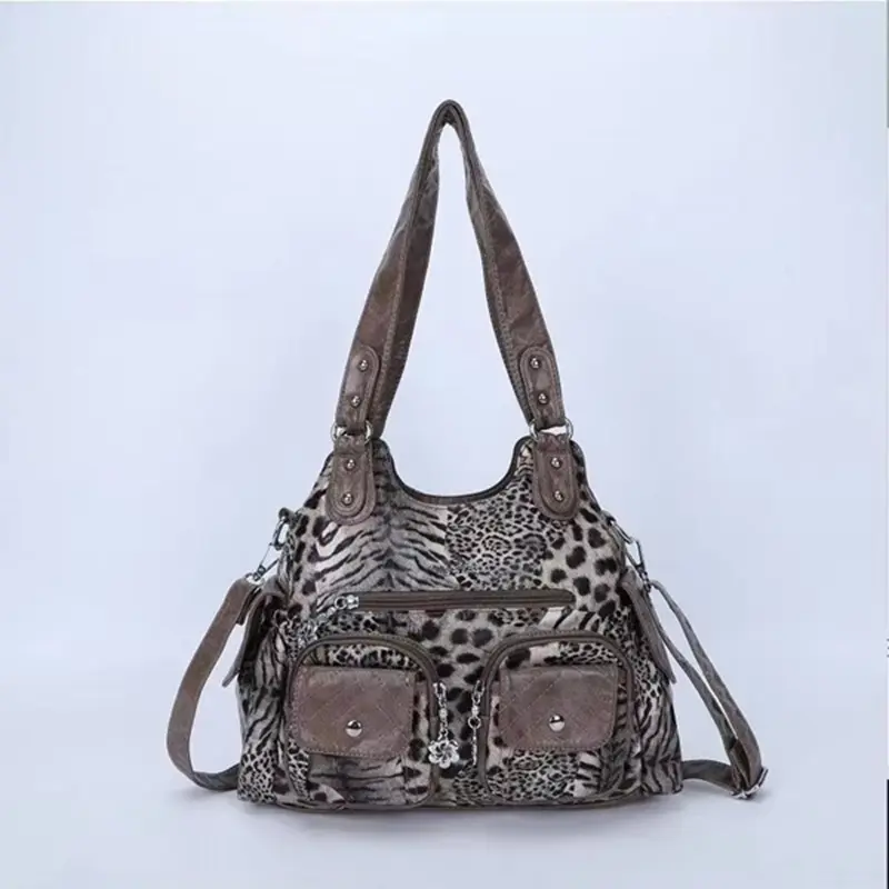 Women Handbags Satchel Top-handle Handbag PU Shoulder Bag Roomy Pocket  Pack Multi-pockets Shoulder Purse Bags AK7557