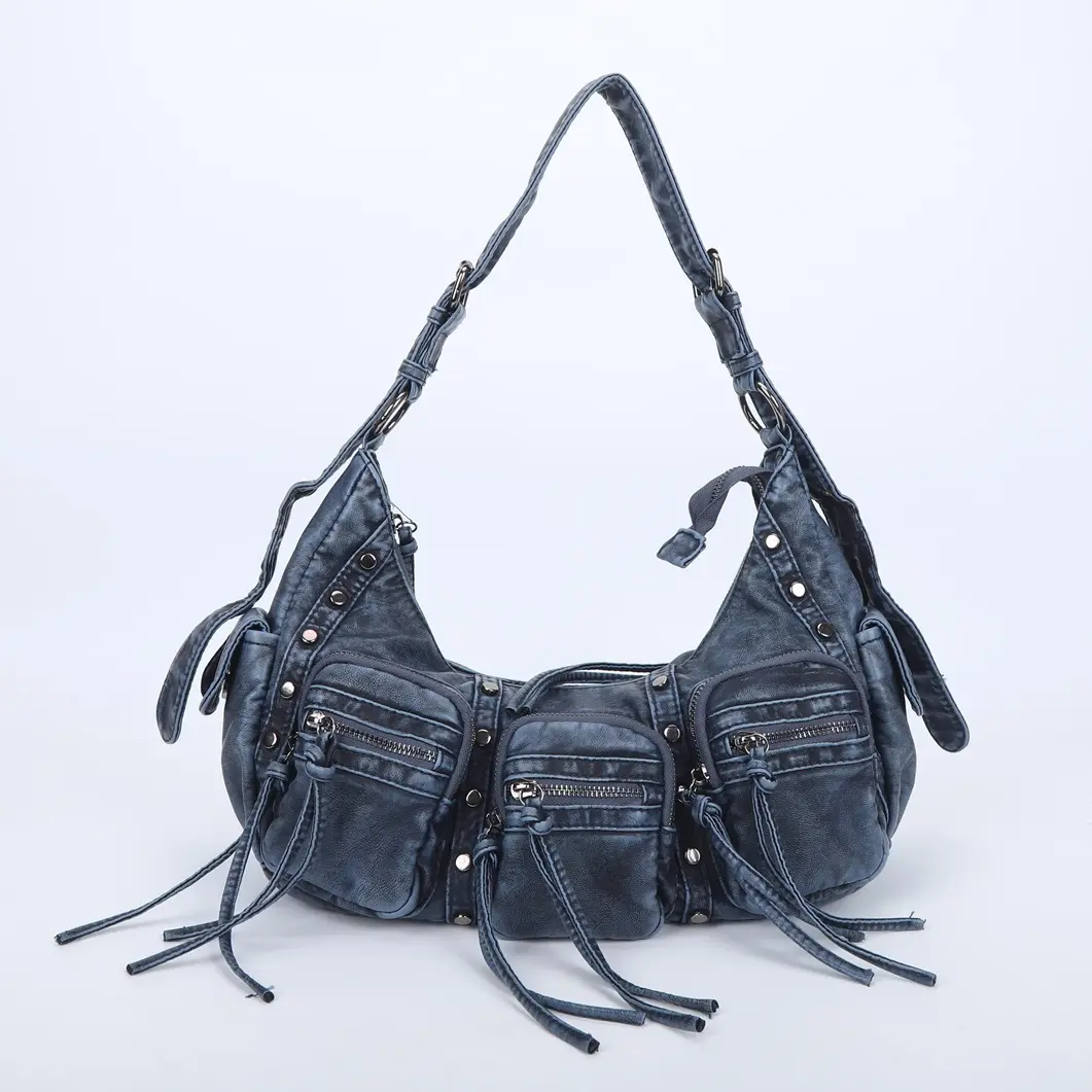 Bag Women Fashion Shoulder Bags Vintage PU Leather Handbags Multiple Pockets Shoulder Purse Bag Tassel bolsa