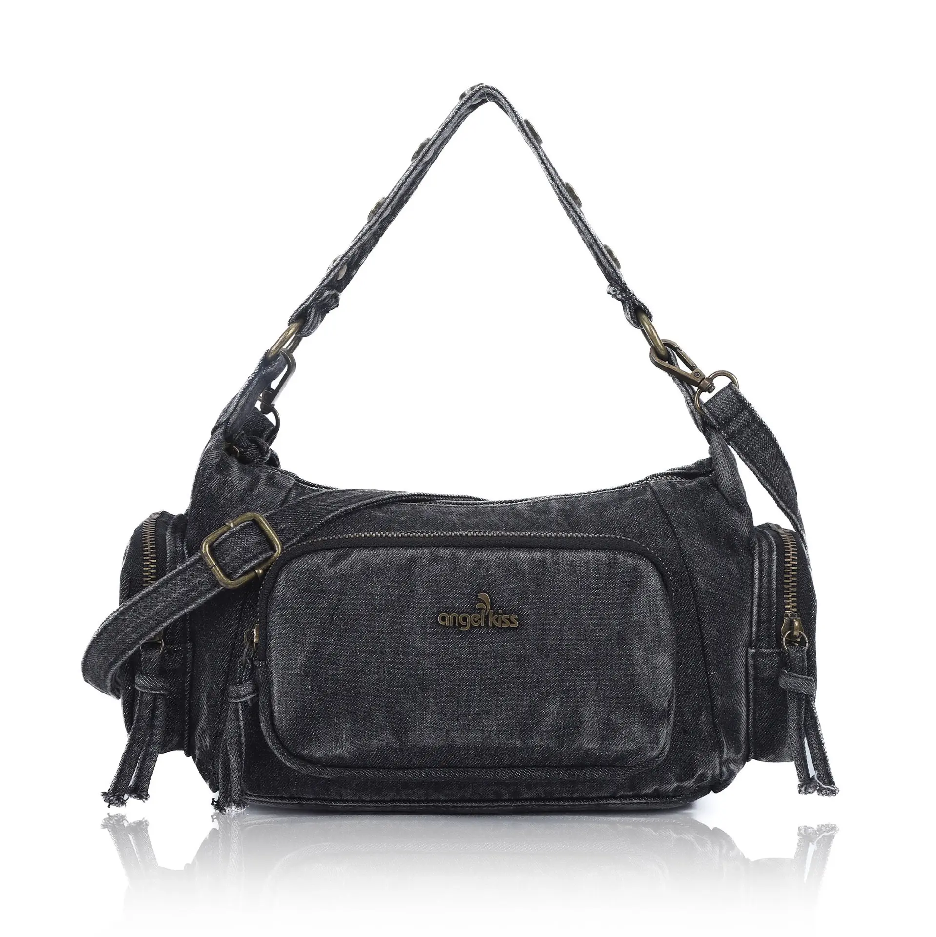  Women Handbags Satchel Top-handle Denim Shoulder Bag Dumpling Pack Give Gifts Fabric Shoulder Bags Phone Money Pack