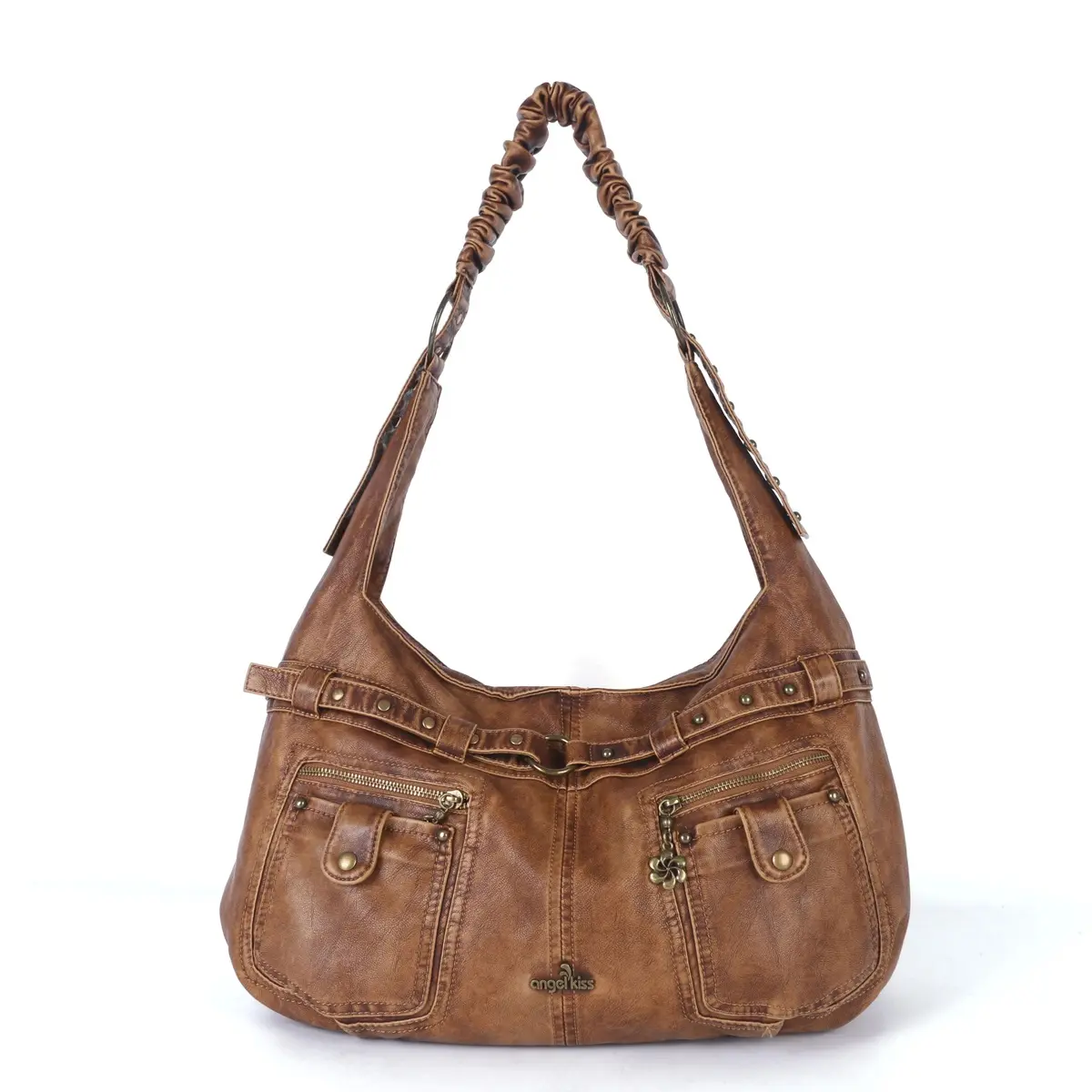  Bag Women Handbags Satchel Top-handle Soft PU Shoulder Bag Fashion Vintage Pack Multi-pockets Dinner Hobos Bag Wellet