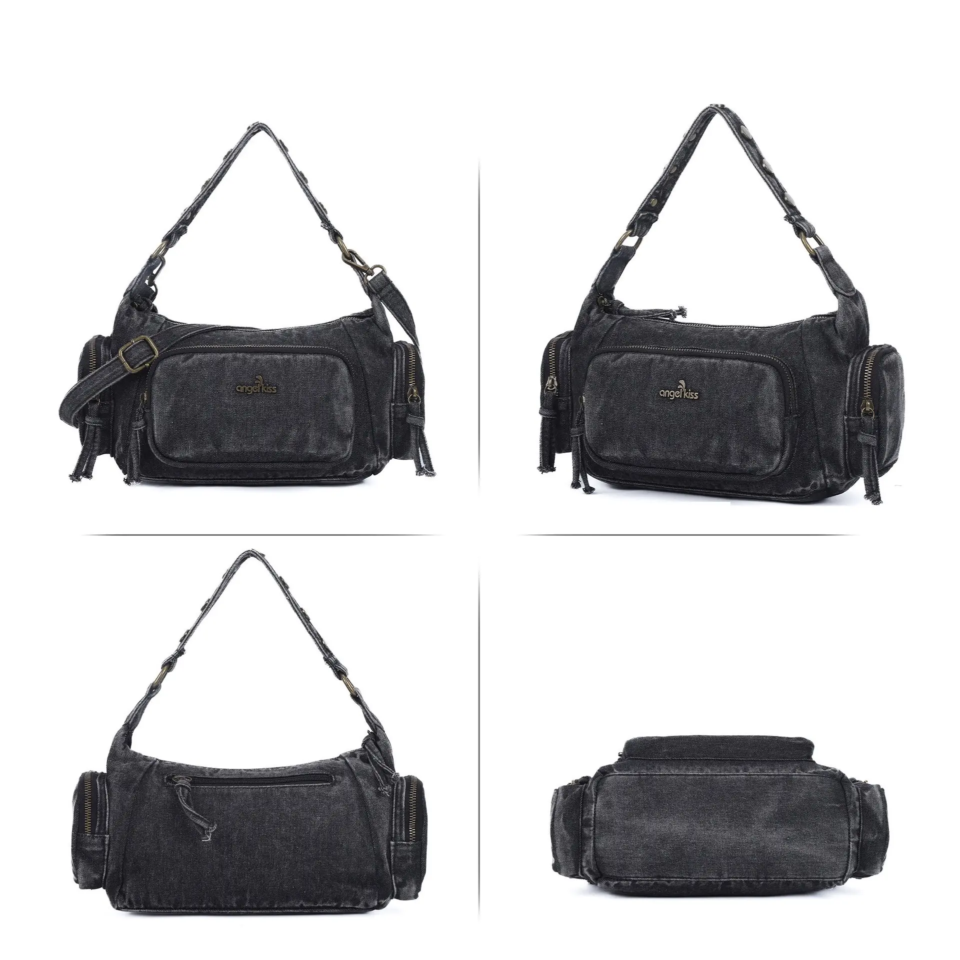  Women Handbags Satchel Top-handle Denim Shoulder Bag Dumpling Pack Give Gifts Fabric Shoulder Bags Phone Money Pack